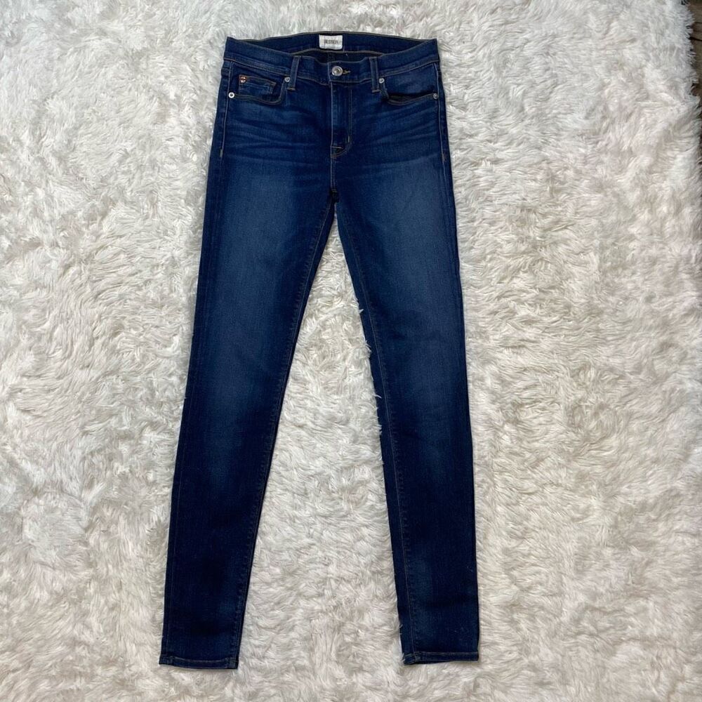 Hudson Skinny Jeans Womens Size 28 Mid Rise Dark Blue Stretch Denim 30" Inseam - Picture 2 of 10